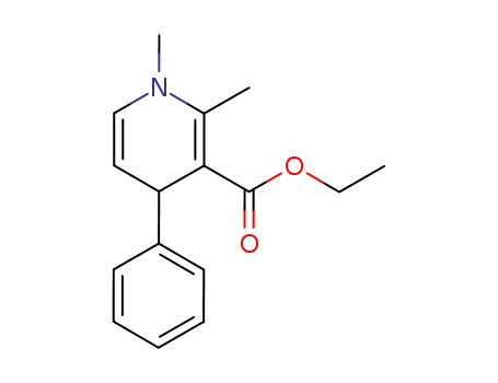 Molecular Structure of 61209-75-4 (3-Pyridinecarboxylic acid, 1,4-dihydro-1,2-dimethyl-4-phenyl-, ethyl
ester)