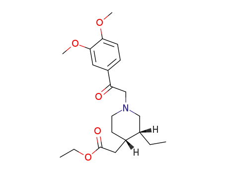 (3R,4S)-(+)-1-(3,4-dimethoxyphenacyl)-3-ethyl-4-piperidineacetic acid ethyl ester