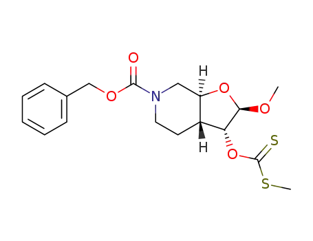 (2R,3R,3aR,7aS)-2-Methoxy-3-methylsulfanylthiocarboxyoxy-hexahydro-furo[2,3-c]pyridine-6-carboxylic acid benzyl ester