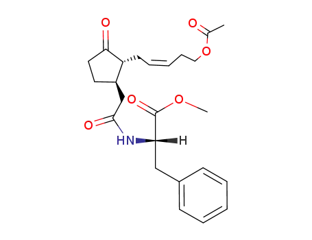 Molecular Structure of 91991-55-8 ((-)N-(12-Acetoxy)jasmonoyl-phenylalaninmethylester)
