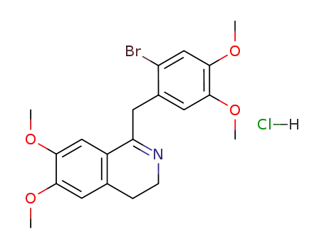 Molecular Structure of 59444-56-3 (1-(2-bromo-4,5-dimethoxybenzyl)-6,7-dimethoxy-3,4-dihydroisoquinolinium chloride)