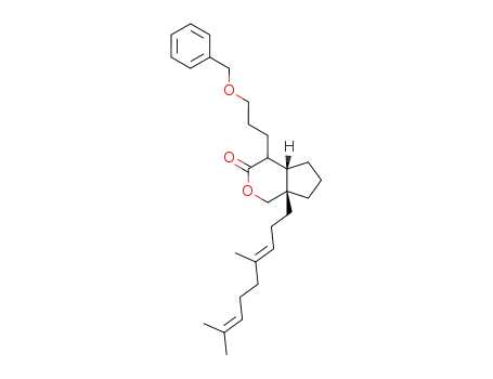 <4aβ,7aβ(E)>-(+/-)-7a-(4,8-Dimethyl-3,7-nonadienyl)hexahydro-4-<3-(phenylmethoxy)propyl>cyclopenta<c>pyran-3(1H)-one