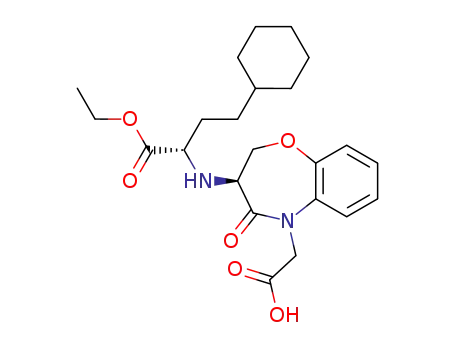 3(S)-[1(S)-ethoxycarbonyl-3-cyclohexylpropyl]amino-4-oxo-2,3,4,5-tetrahydro-1,5-benzoxazepine-5-acetic acid