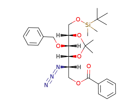 5-azido-6-O-benzoyl-3-O-benzyl-1-O-tert-butyldimethylsilyl-5-deoxy-2,4-O-isopropylidene-L-iditol