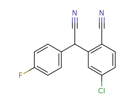 Molecular Structure of 127667-05-4 (4-Chloro-2-[cyano-(4-fluoro-phenyl)-methyl]-benzonitrile)