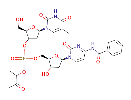 Phosphoric acid (2R,3S,5R)-5-(4-benzoylamino-2-oxo-2H-pyrimidin-1-yl)-3-hydroxy-tetrahydro-furan-2-ylmethyl ester (2R,3S,5R)-2-hydroxymethyl-5-(5-methyl-2,4-dioxo-3,4-dihydro-2H-pyrimidin-1-yl)-tetrahydro-furan-3-yl ester 1-methyl-2-oxo-propyl ester