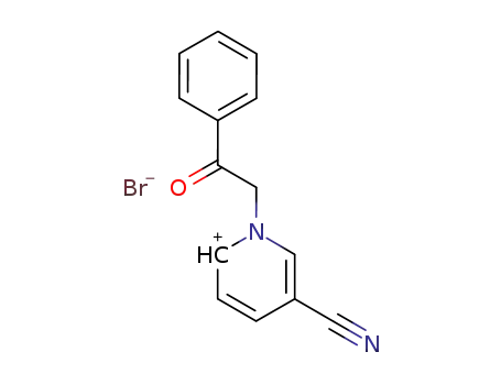 Molecular Structure of 25357-46-4 (Pyridinium, 3-cyano-1-(2-oxo-2-phenylethyl)-, bromide)