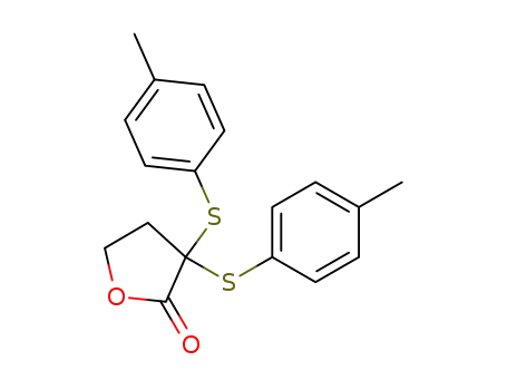 Molecular Structure of 108329-96-0 (3,3-Bis-p-tolylsulfanyl-dihydro-furan-2-one)