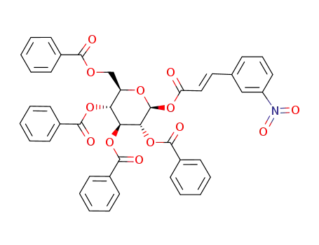 Molecular Structure of 112289-79-9 (2,3,4,6-tetra-O-benzoyl-1-O-(3-nitrocinnamoyl)-β-D-glucopyranose)