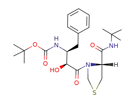 Molecular Structure of 147318-83-0 ([(1S,2S)-1-Benzyl-3-((R)-4-tert-butylcarbamoyl-thiazolidin-3-yl)-2-hydroxy-3-oxo-propyl]-carbamic acid tert-butyl ester)