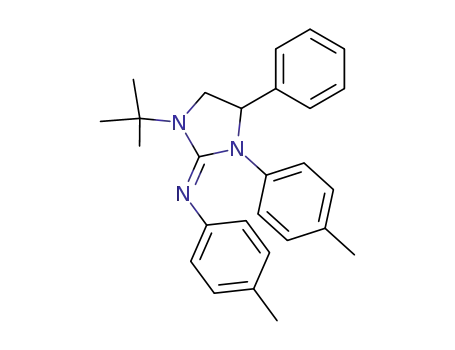 Molecular Structure of 136912-55-5 ([1-tert-Butyl-4-phenyl-3-p-tolyl-imidazolidin-(2Z)-ylidene]-p-tolyl-amine)