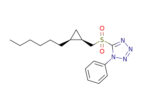 Molecular Structure of 1042088-99-2 (5-[{(1R,2S)-(2-hexylcyclopropyl)}methanesulfonyl]-1-phenyl-1H-tetrazole)
