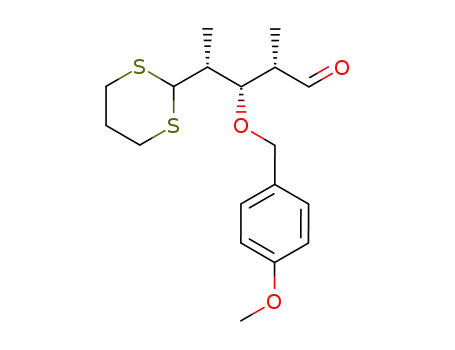 2,4-dideoxy-3-O-(p-methoxybenzyl)-2,4-di-C-methyl-l-xylo-pentodialdose 5-(trimethylene dithioacetal)