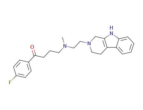 Molecular Structure of 83892-96-0 (1-(4-fluorophenyl)-4-{methyl[2-(1,3,4,9-tetrahydro-2H-beta-carbolin-2-yl)ethyl]amino}butan-1-one)