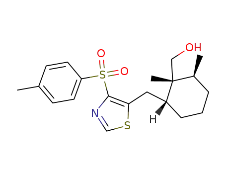 Molecular Structure of 113729-70-7 ({(1R,2S,6R)-1,2-Dimethyl-6-[4-(toluene-4-sulfonyl)-thiazol-5-ylmethyl]-cyclohexyl}-methanol)