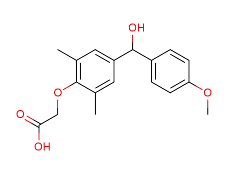 Molecular Structure of 115057-36-8 ((4-Carboxymethoxy-3,5-dimethylphenyl)-4-methoxyphenylcarbinol)