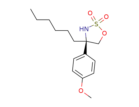 Molecular Structure of 1613415-73-8 ((R)-4-hexyl-4-(4-methoxyphenyl)-1,2,3-oxathiazolidine 2,2-dioxide)