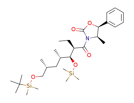 (2'R,3'S,4R,4'S,5S,6'R)-(-)-3-(7'-t-butyldimethylsilyloxy-2'-ethyl-4',6'-dimethyl-1'-oxo-3'-trimethylsilyloxyheptyl)-4-methyl-5-phenyloxazolidin-2-one