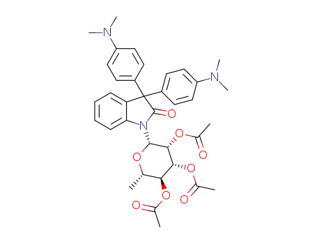 1-(2,3,4-tri-O-acetyl-β-L-rhamnopyranosyl)-3,3-bis[4-(dimethylamino)phenyl]indolin-2-one