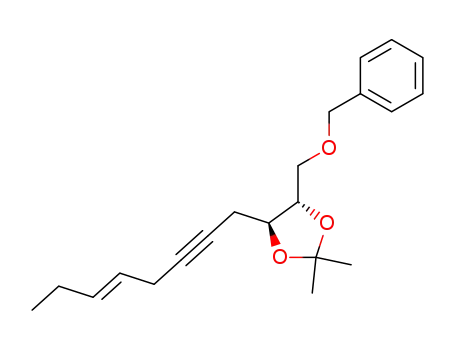 Molecular Structure of 107260-98-0 ((4S,5S)-4-Benzyloxymethyl-2,2-dimethyl-5-((E)-oct-5-en-2-ynyl)-[1,3]dioxolane)