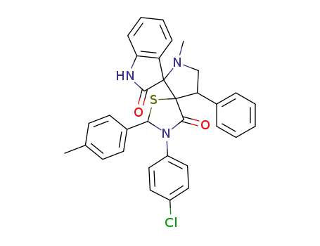 3′′-(4-chlorophenyl)-2′′-(4-methylphenyl)-4′-phenyl-1′-methyldispiro[indole-3,2′-pyrrolidine-3′,5′′-[1,3]thiazolane]-2(1H),4′′-dione