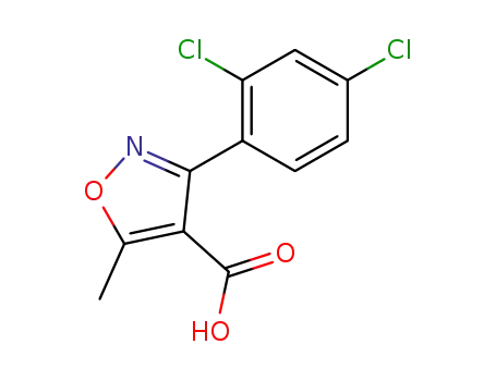 Molecular Structure of 4402-78-2 (3-(2,4-dichloro-phenyl)-5-methyl-isoxazole-4-carboxylic acid)