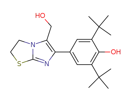 Molecular Structure of 84217-94-7 (Imidazo[2,1-b]thiazole-5-methanol,
6-[3,5-bis(1,1-dimethylethyl)-4-hydroxyphenyl]-2,3-dihydro-)