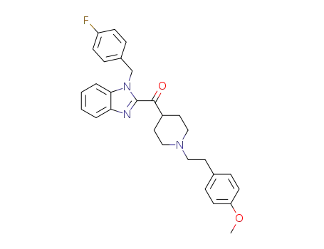 Molecular Structure of 124461-07-0 ([1-[(4-fluorophenyl)methyl]-1H-benzimidazol-2-yl][1-[2-(4-methoxyphenyl)ethyl]-4-piperidinyl]methanone)