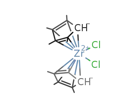 Molecular Structure of 119445-90-8 (BIS(TETRAMETHYLCYCLOPENTADIENYL)ZIRCONIUM DICHLORIDE)