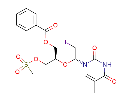 5'-benzoyl-2'-deoxy-2'-iodo-3'-O-mesyl-2',3'-secothymidine