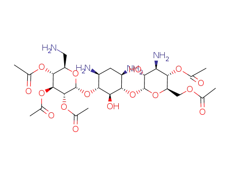 Acetic acid (2R,3R,4S,5R,6R)-4,5-diacetoxy-2-[(1R,2R,3S,4R,6S)-3-((2S,3R,4R,5S,6R)-5-acetoxy-6-acetoxymethyl-4-amino-3-hydroxy-tetrahydro-pyran-2-yloxy)-4,6-diamino-2-hydroxy-cyclohexyloxy]-6-aminomethyl-tetrahydro-pyran-3-yl ester