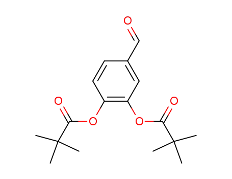 Molecular Structure of 84260-69-5 (Propanoic acid, 2,2-dimethyl-, 4-formyl-1,2-phenylene ester)