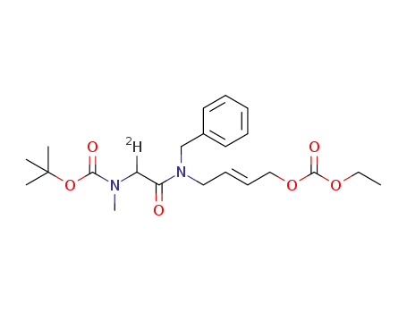N-(tert-butyloxycarbonyl)-α-deuterio-sarcosine {N-benzyl-N-[4-ethoxy-carbonyloxy-(2E)-buten-1-yl]}amide