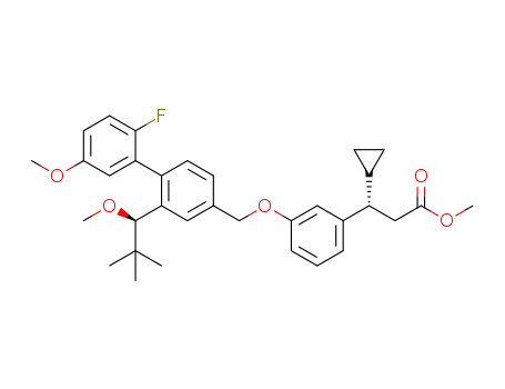 (S)-methyl 3-cyclopropyl-3-(3-((2'-fluoro-5'-methoxy-2-((R)-1-methoxy-2,2-dimethylpropyl)-[1,1'-biphenyl]-4-yl)methoxy)phenyl)propanoate