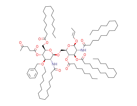 Hexadecanoic acid (2R,3S,4R,5R,6R)-4-benzyloxy-5-hexadecanoylamino-6-{(2R,3S,4R,5R,6R)-5-hexadecanoylamino-4-hexadecanoyloxy-3-octanoyloxy-6-[((E)-propenyl)oxy]-tetrahydro-pyran-2-ylmethoxy}-3-(4-oxo-pentanoyloxy)-tetrahydro-pyran-2-ylmethyl ester