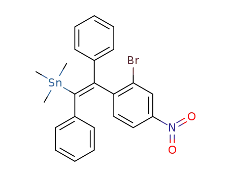 Molecular Structure of 1616624-61-3 ((E)-[2-(2-bromo-4-nitrophenyl)-1,2-diphenylvinyl]trimethylstannane)