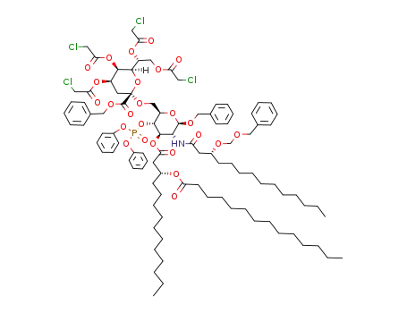 benzyl 6-O-<benzyl <4,5,7,8-tetrakis-O-(chloroacetyl)-3-deoxy-α-D-manno-2-octulopyranosyl>onate>-2-<(3R)-3-(benzyloxymethoxy)tetradecanamido>-2-deoxy-4-O-(diphenoxyphosphinyl)-3-O-<(3R)-3-tetradecanoyloxytetradecanoyl>-β-D-glucopyranoside