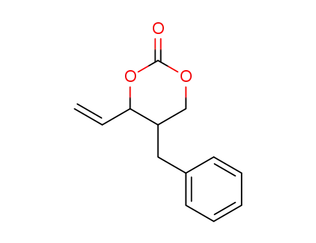 Molecular Structure of 113495-29-7 (1,3-Dioxan-2-one, 4-ethenyl-5-(phenylmethyl)-, cis-)