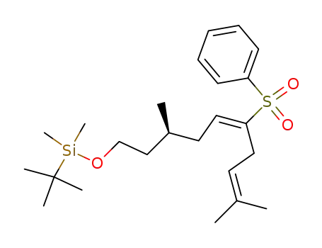 1-t-butyldimethylsilyloxy (S)-3,9-dimethyl 6-phenylsulfonyl (E)-5,8-decadiene