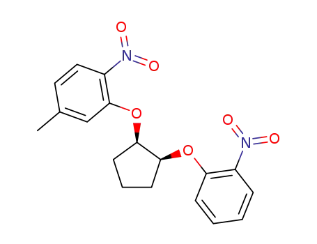 Molecular Structure of 114157-84-5 (Benzene, 4-methyl-1-nitro-2-[[2-(2-nitrophenoxy)cyclopentyl]oxy]-, cis-)