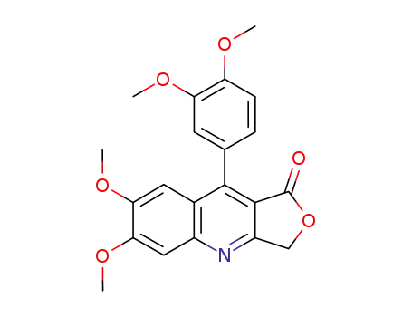 Molecular Structure of 161493-22-7 (Furo[3,4-b]quinolin-1(3H)-one, 9-(3,4-dimethoxyphenyl)-6,7-dimethoxy-)