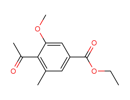 Molecular Structure of 80597-52-0 (Benzoic acid, 4-acetyl-3-methoxy-5-methyl-, ethyl ester)