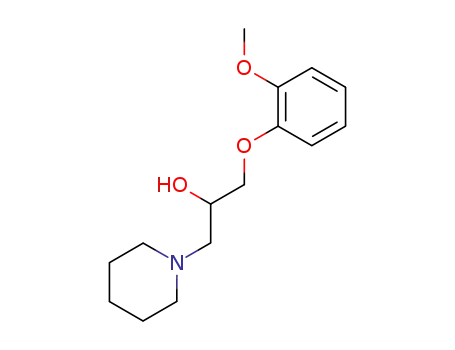 Molecular Structure of 108838-24-0 (1-(2-methoxy-phenoxy)-3-piperidino-propan-2-ol)