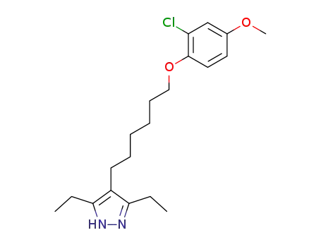 Molecular Structure of 69982-17-8 (4-[6-(2-chloro-4-methoxyphenoxy)hexyl]-3,5-diethyl-1H-pyrazole)
