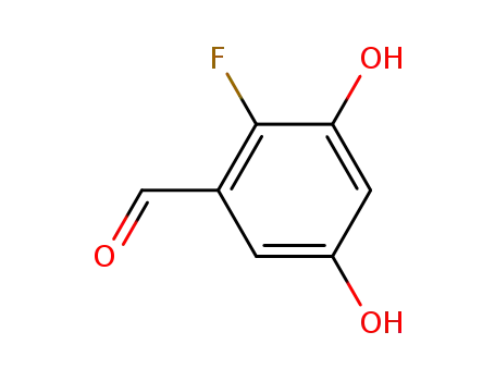 Molecular Structure of 120951-87-3 (Benzaldehyde,  2-fluoro-3,5-dihydroxy-)