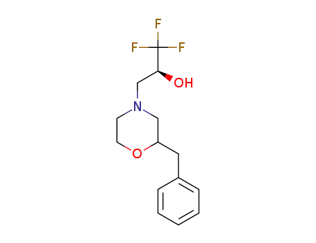 Molecular Structure of 1598382-87-6 ((S)-3-(2-benzylmorpholin-4-yl)-1,1,1-trifluoro-propan-2-ol)