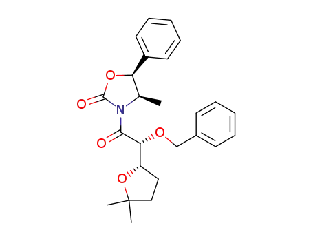 Molecular Structure of 104410-45-9 ((4R,5S)-3-[(R)-2-Benzyloxy-2-((S)-5,5-dimethyl-tetrahydro-furan-2-yl)-acetyl]-4-methyl-5-phenyl-oxazolidin-2-one)