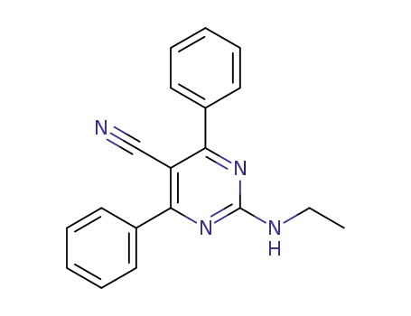 Molecular Structure of 1441961-34-7 (2-(ethylamino)-4,6-diphenylpyrimidine-5-carbonitrile)