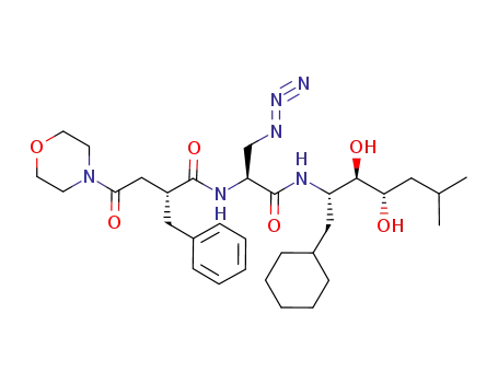 (R)-N-[(S)-2-Azido-1-((1S,2R,3S)-1-cyclohexylmethyl-2,3-dihydroxy-5-methyl-hexylcarbamoyl)-ethyl]-2-benzyl-4-morpholin-4-yl-4-oxo-butyramide