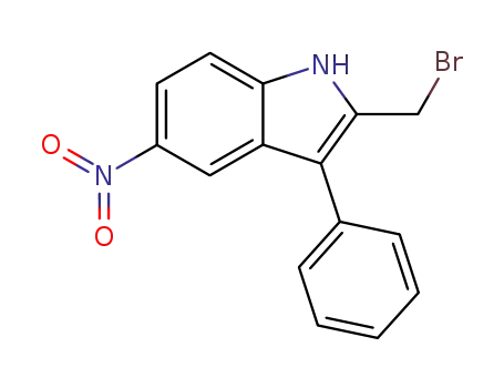 Molecular Structure of 84744-89-8 (1H-Indole, 2-(bromomethyl)-5-nitro-3-phenyl-)